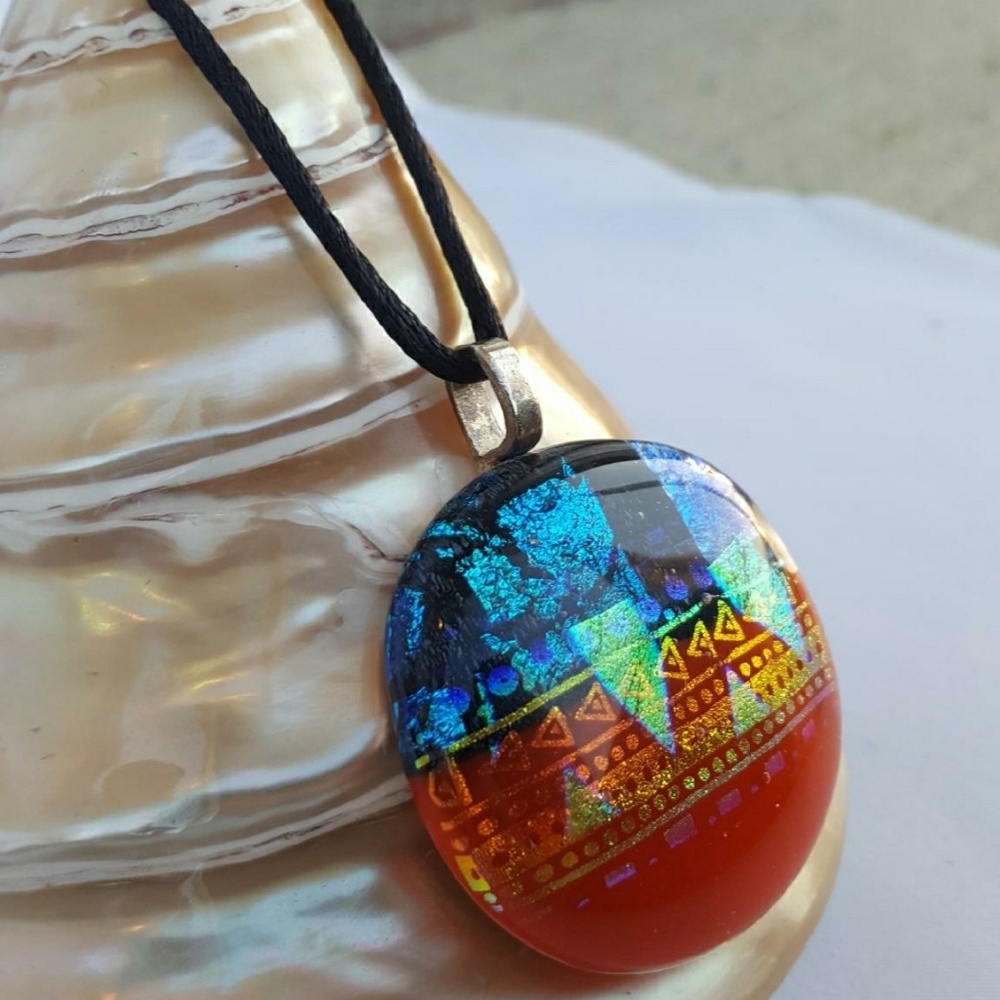 Trendsetter Dichroic glass  necklace